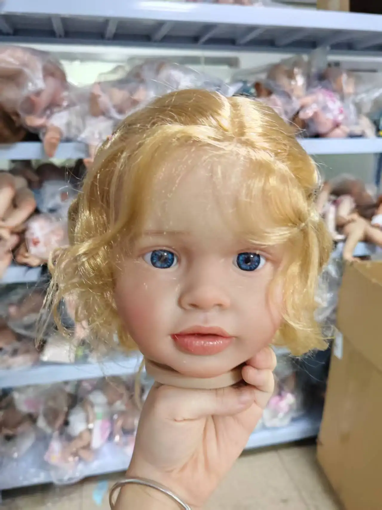 Kit de boneca reborn de 66 cm e 26 polegadas Pippa com cabelo loiro já pintado peças de boneca inacabadas