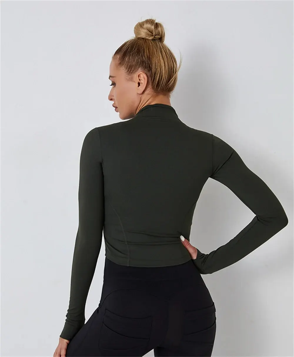 Yoga Clothes Women\'s Autumn and Winter Sports Tops Slim Slimming Zipper Casual Long-sleeved Jacket Outer Wear Running Fitness