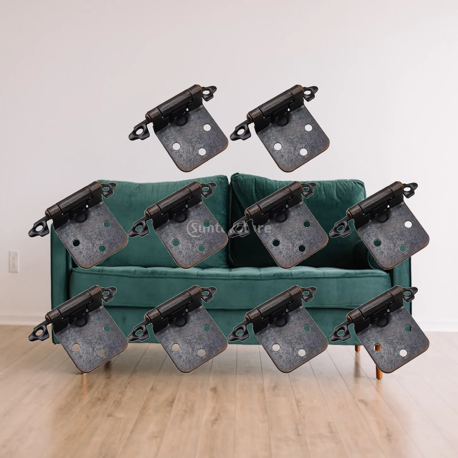 Heavy Duty Semi Concealed Hinges Iron Kitchen Cabinet Door Hinge Set Furniture Hardware for Home Renovation