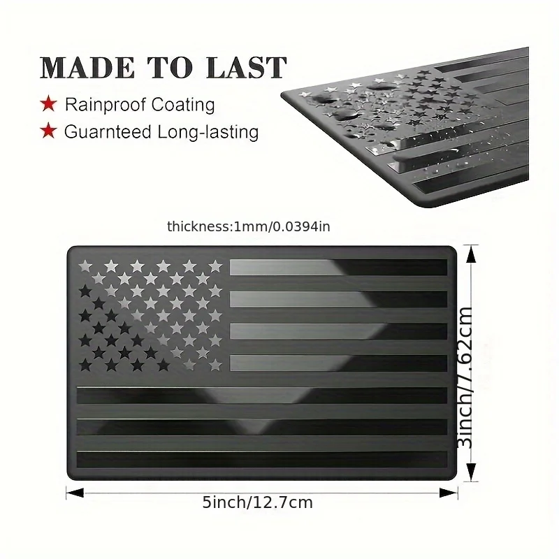 2pcs Matte American Flag Sticker Decal for Car US American Flag Emblem Decals for Trucks Cut-Out for Vehicles Window Decor
