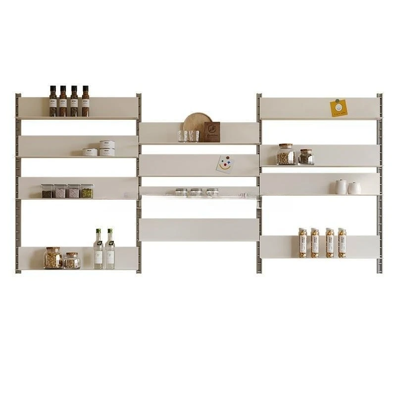 

Metal hole plate multi-layer storage rack home track multi-functional display rack with light wall hanging light luxury