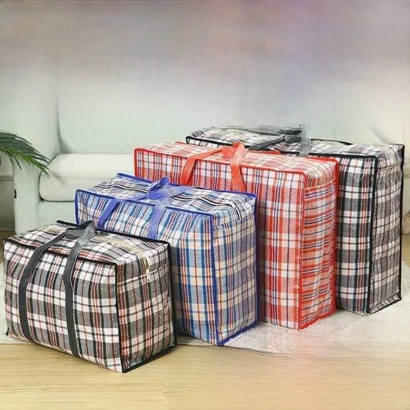 Extra Large Capacity Woven Storage Bag Thickened Travel Snake Skin Bag Moving Bag Clothes Bag for Quilts And Clothes