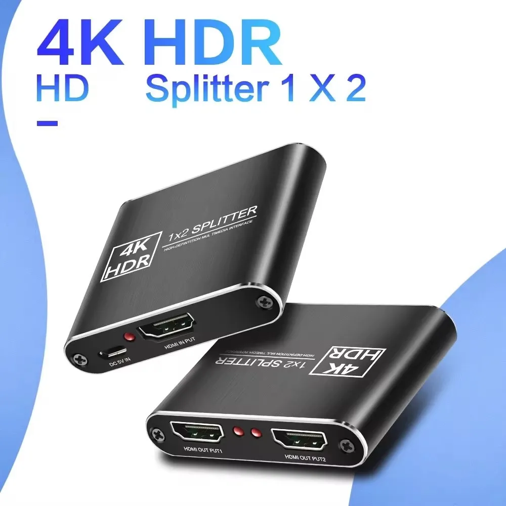 Hdcp 4K HDMI divider compatible with full HD video adapter 1X2 split 1 in 2 out Dual display amplifier HDTV PS