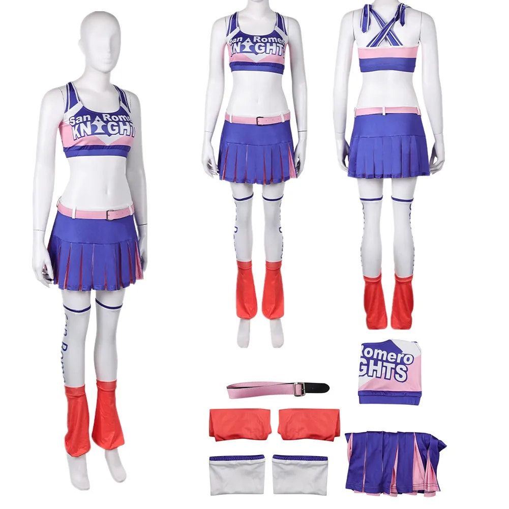 Juliet Lollipop Anime Chainsaw Cosplay Starling Costume Adult Women Cheerleading Vest Skirt Outfits Halloween Carnival PartySuit