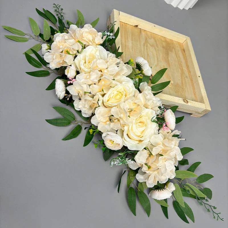 Artificial Wedding Arch Flower Wedding Garland Silk Flower Row Wedding Table Centerpiece Floral Backdrop Wall Arch Decoration