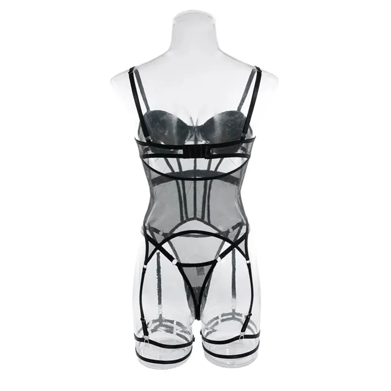 Sexy Women Corset Elasticity Temptation Bodysuit Lace Mesh Underwear Slimming Breathable Push Up 3 Bralette 3 Pcs/Lot