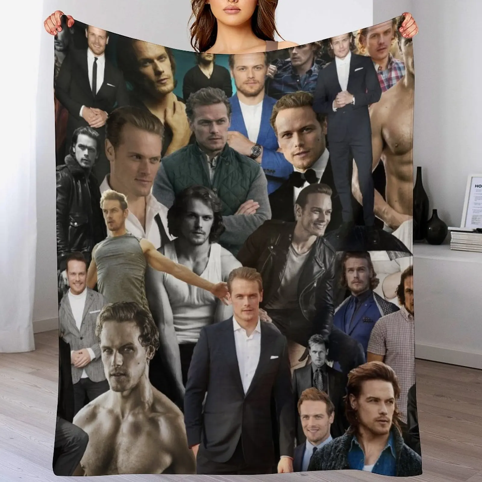 

Sam Heughan Throw Blanket Shaggy Bed Vintage Blankets