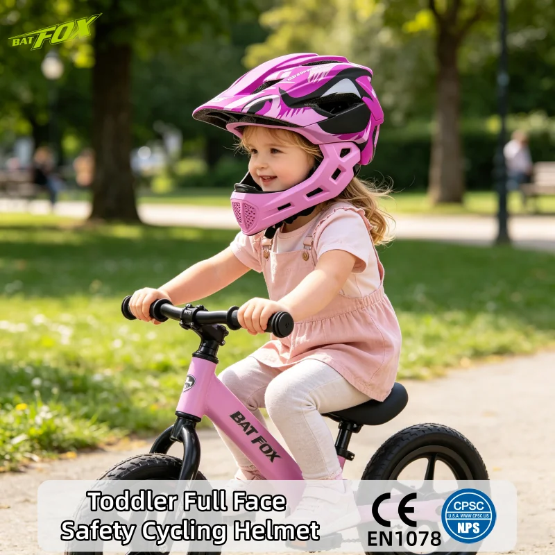 

BATFOX Kids Full Face Helmet Integrally-Molded Children Bicycle Helmet Safety MTB Road Bike Scooter Helmet Casco Bicicleta Niño