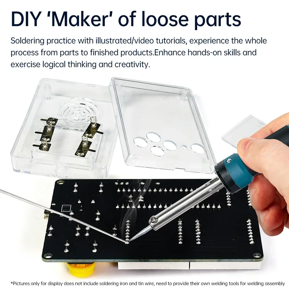 DIY Kit Electronics DIY Game Console Kits 7 Pixel Game Console Soldering Practice Kit 51 Single-chip Welding Practice Micro USB