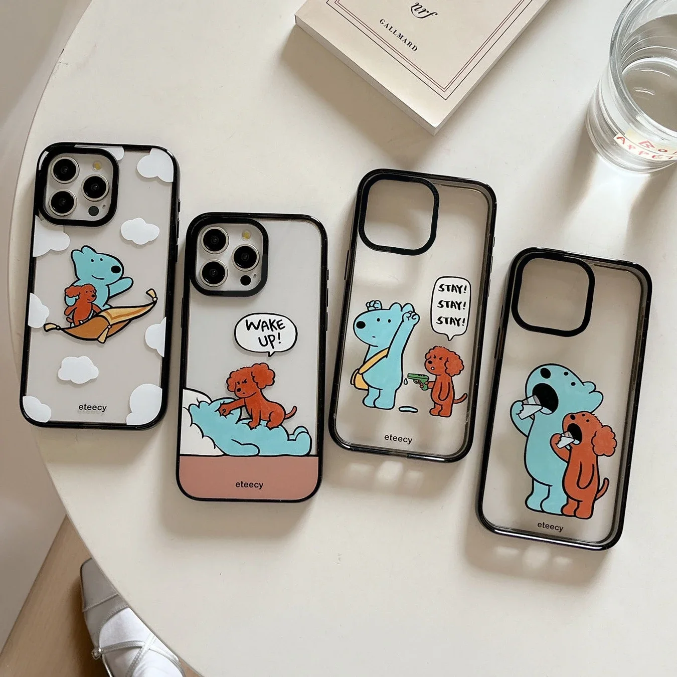 

Blue Brown Dog 2.5 Acrylic Phone Case Cover for iPhone 12 13 14 15 Pro Max Case for iPhone 15 Pro Max