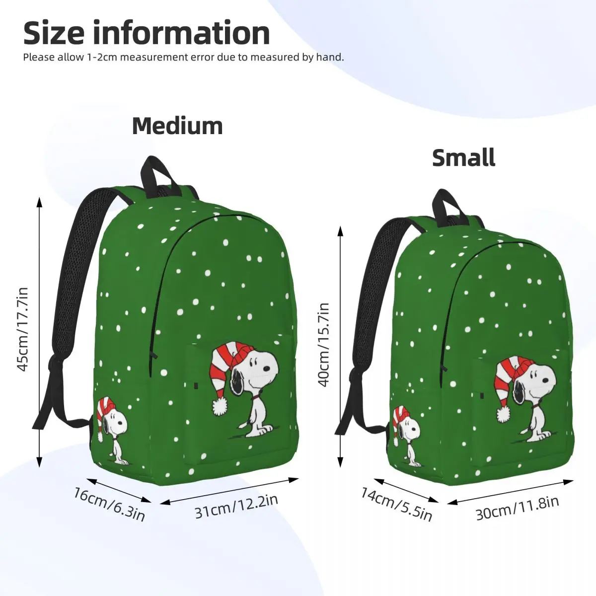 Sac à dos décontracté SnoAmendments de dessin animé mignon pour hommes et femmes, sac à dos en toile pour ordinateur portable, sac à dos léger pour étudiant, randonnée, voyage, Noël