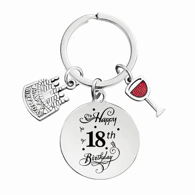 10Pieces Stainless Steel Round Plaque Engraving Anniversary Celebration Birthday Cake Gift Keychain