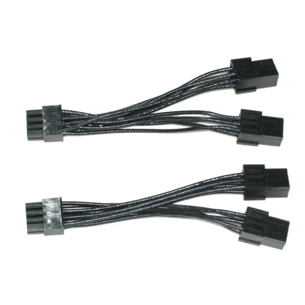 2Pcs Dual 6 Pin Female to 8 Pin Male PCI Express VGA Video Card Power Cable Adapter - Brand New