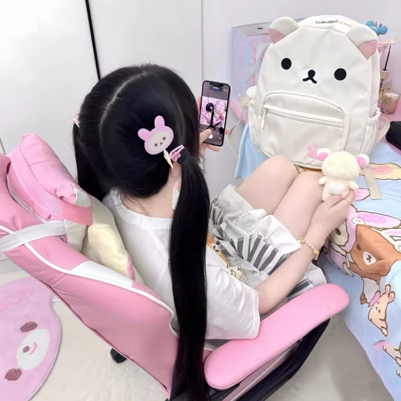 Cute Backpack Anime Cartoon Embroidery Backpack Stylish Large-Capacity Student School Bag Nylon Multifunctional Bags