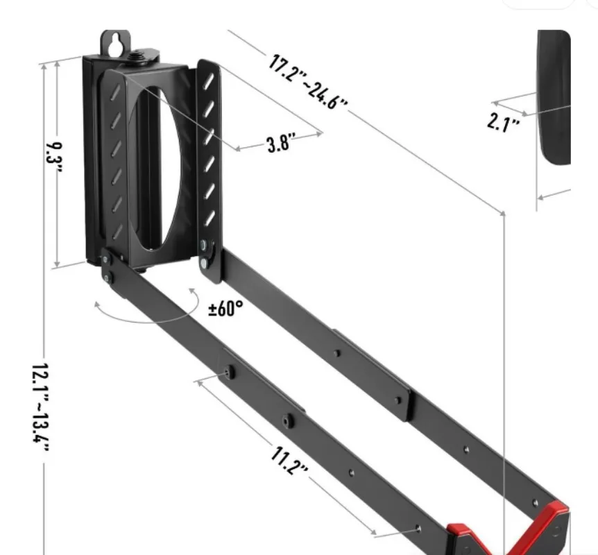 Rotatable Labor Saving Bike Wall Mount Space Saving Garage Indoor Bicycle Storage Hanger No Heavy Lifting Needed
