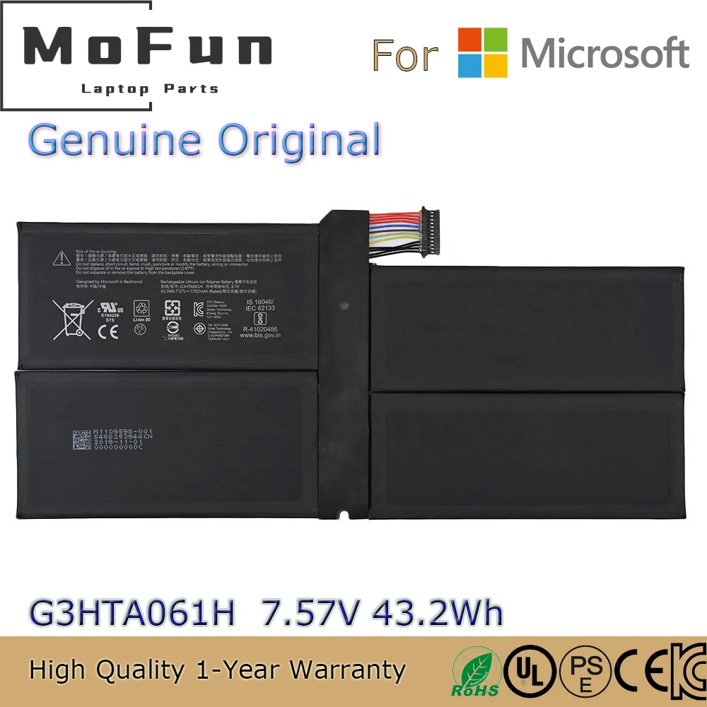 

Brand New Original G3HTA061H 7.57V 43.2Wh Laptop Battery for Microsoft Surface Pro 7 1866 Series Tablet