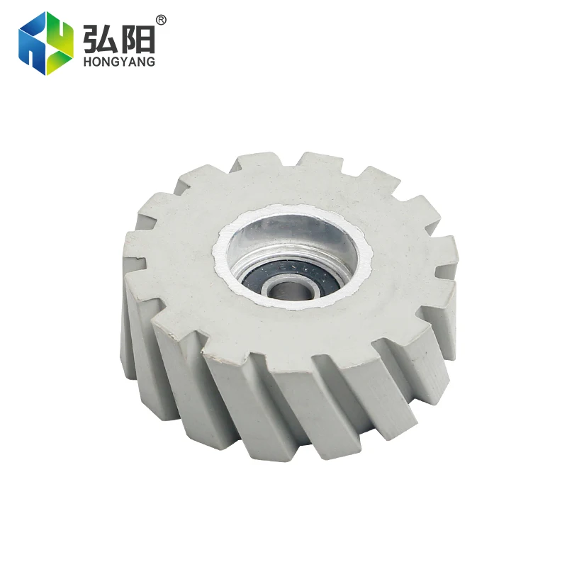 Grey Twill Press Wheel D60/62/65mm Or So Rotary Conveyor Roller For Woodworking Machinery Edge Sealing Machine Pressure Wheel