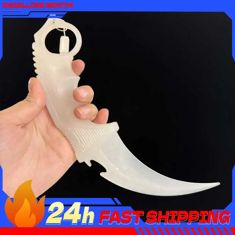 

9,06 дюймов белый пластиковый керамбит светящийся коготь нож косплей реквизит сценический реквизит для боевых искусств нож безопасные игрушки для мальчиков