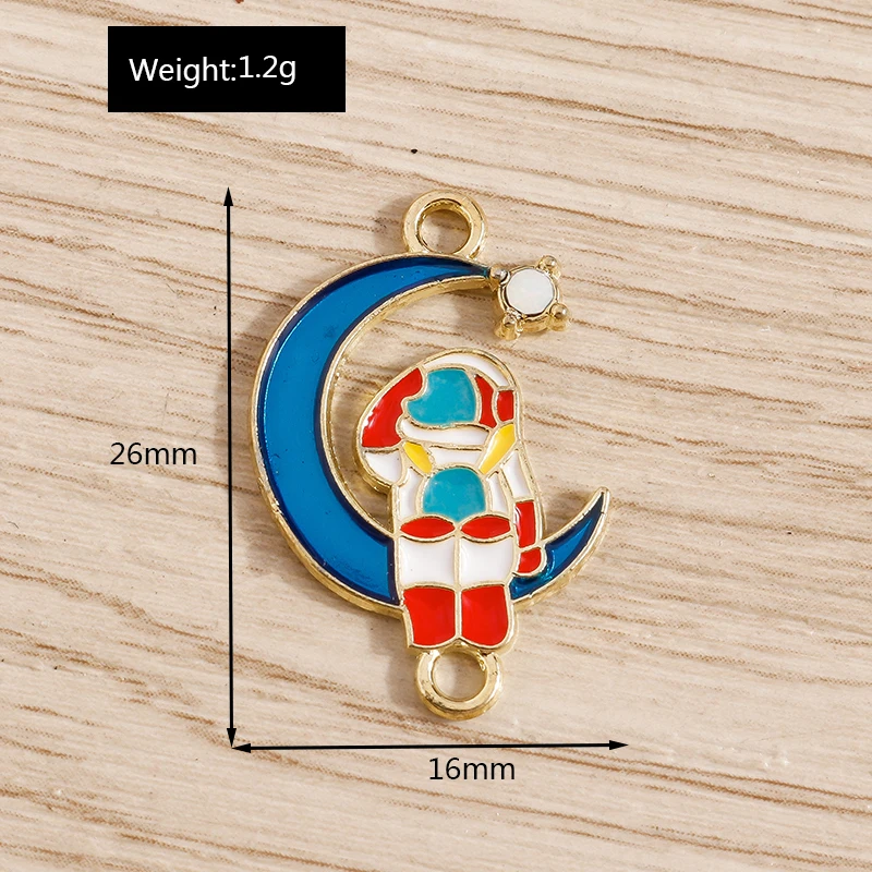 Tusember 10 Stück Cartoon Emaille Sonne Mond Stern Charms Anhänger für Halskette Ohrringe Armband DIY Schlüsselanhänger Schmuckherstellung Zubehör – Detail 15