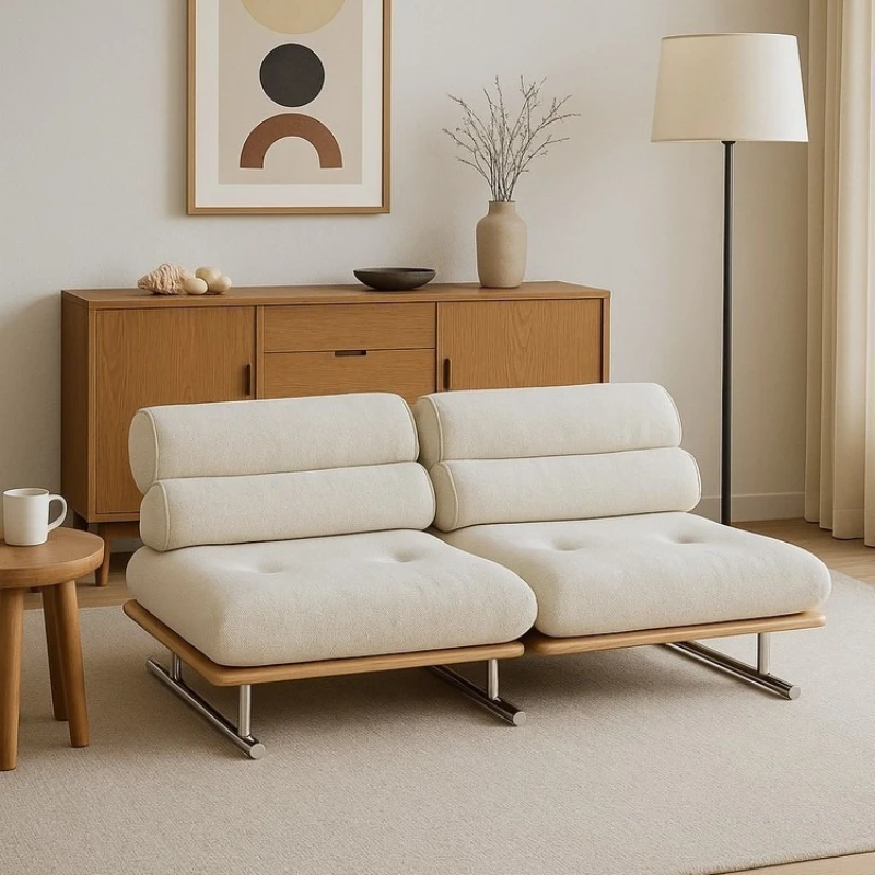 

Small apartment tofu block sofa chenille fabric designer sofa living room rotating multi-functional adjustable module