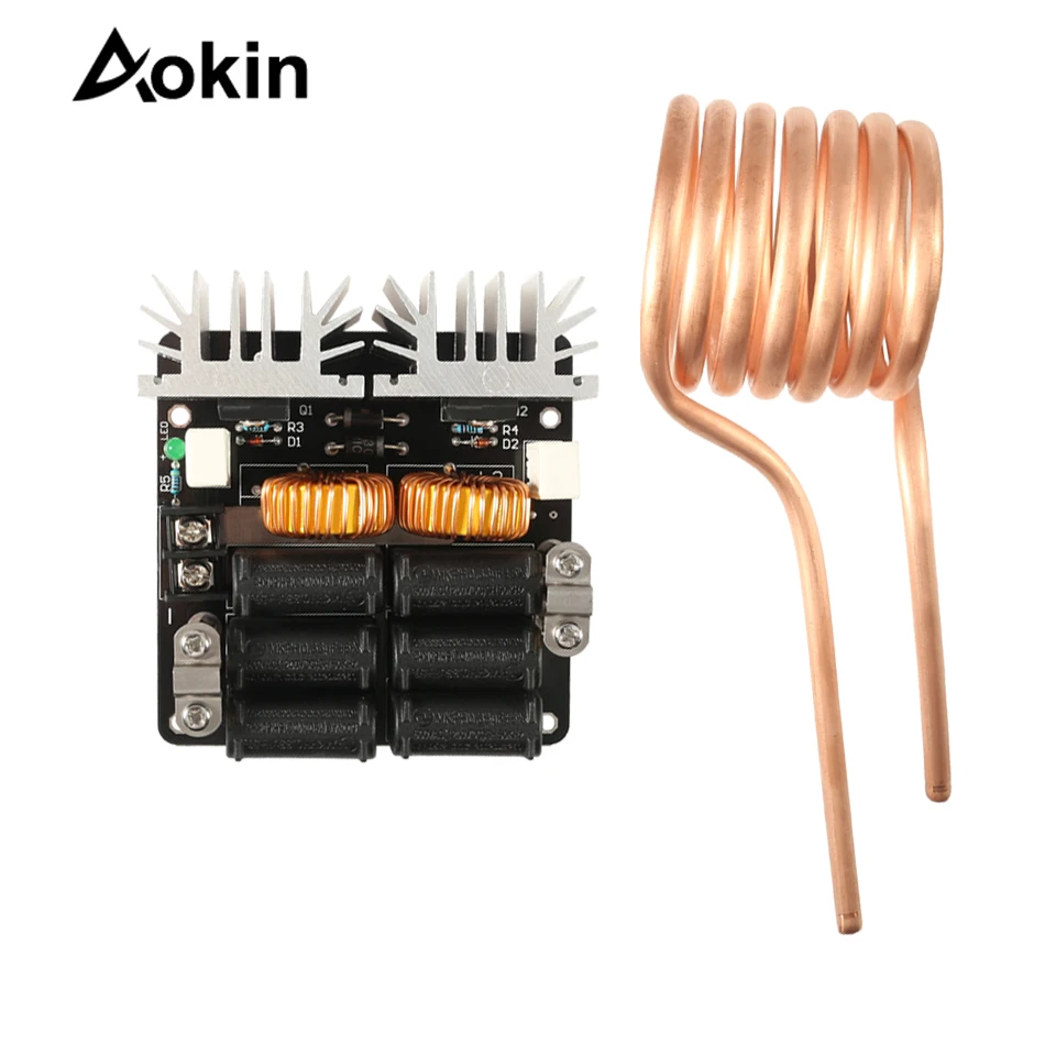 Low Voltage Heating Module 1000W ZVS 20A Induction HeaterBoard Module Tesla Coil Heating Power Supply Module Flyback Driver