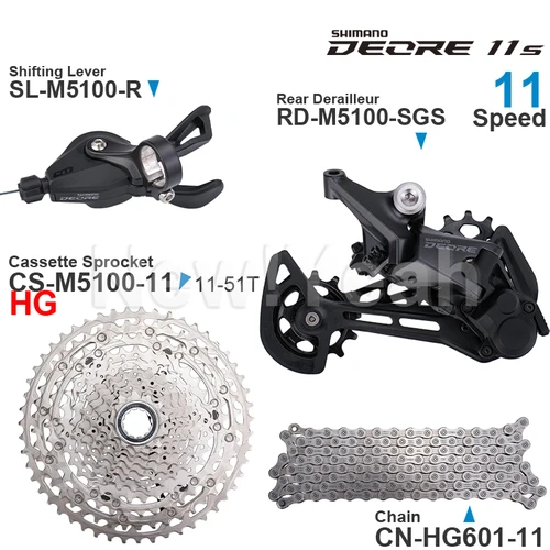 SHIMANO DEORE M5100 M5120 11v grupo de cambios SL-M5100 desviador trasero RD-M5100 casete de 11 velocidades CS-M5100 cadena piezas originales