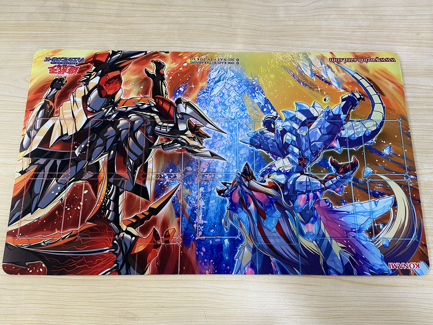 YuGiOh Branded Fusion TCG Mat Mirrorjade the Iceblade Dragon Playmat CCG Trading Card Game Mat Rubber Mouse Pad Zone Free Bag