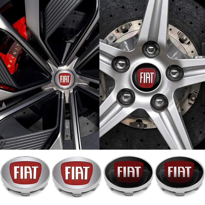 60mm Car Wheel Hub Center Cap Rim Cover Emblem Stickers Accessories For FIAT 500 Grande Stilo Freemont Punto Astra Bravo Ducato