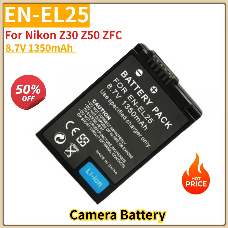 

Camera Battery 8.7V 1350mAh EN-EL25 for Nikon Z30 Z50 ZFC Z502 Replacement Battery Brand-New High Quality