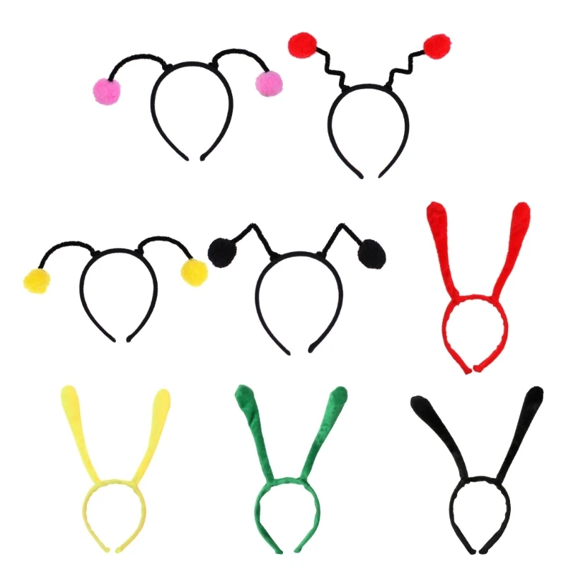 Bee Antenna Shape Headband Woman Students Cosplay Cartoon Hairband Bee Antenna Headbands Plush Childrens Day Hair Hoop