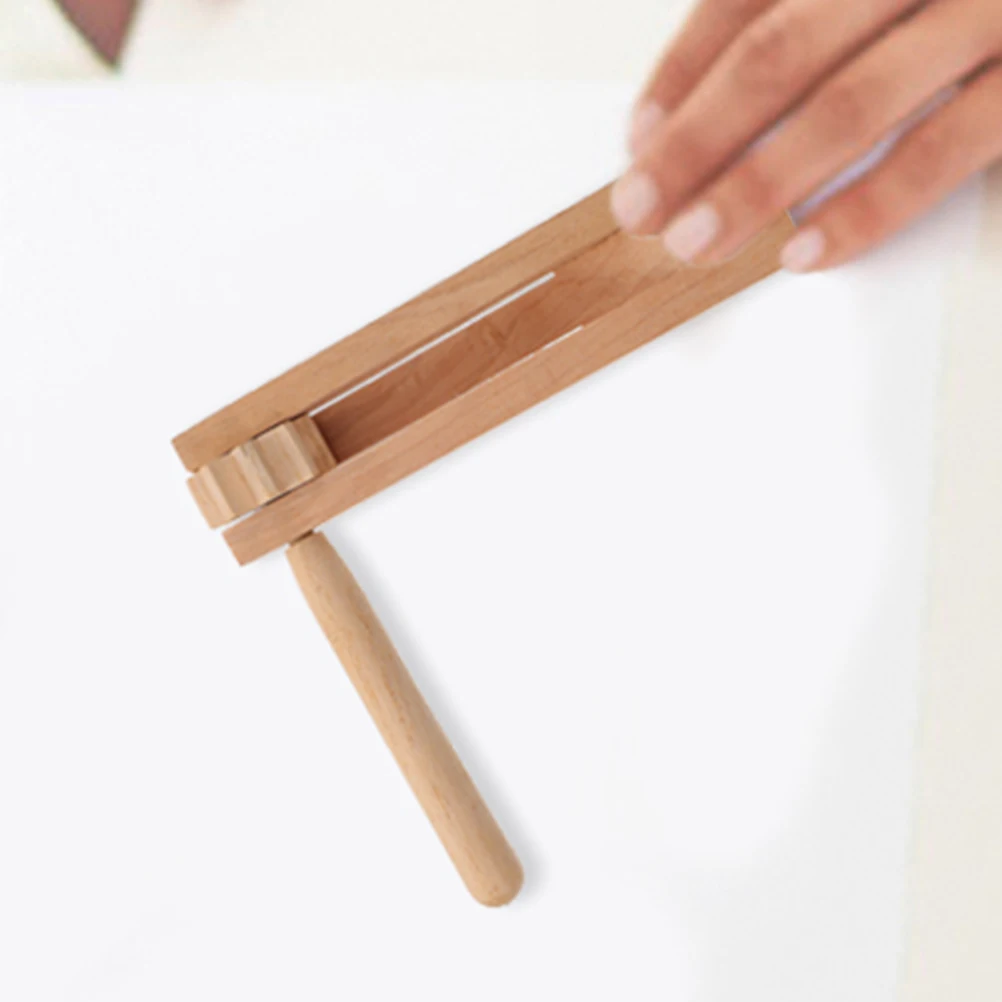 

3Pcs Wood Castanet Long H Kids Instrument Smooth Surface Educational Toy Musical Percussion Clapper For Children