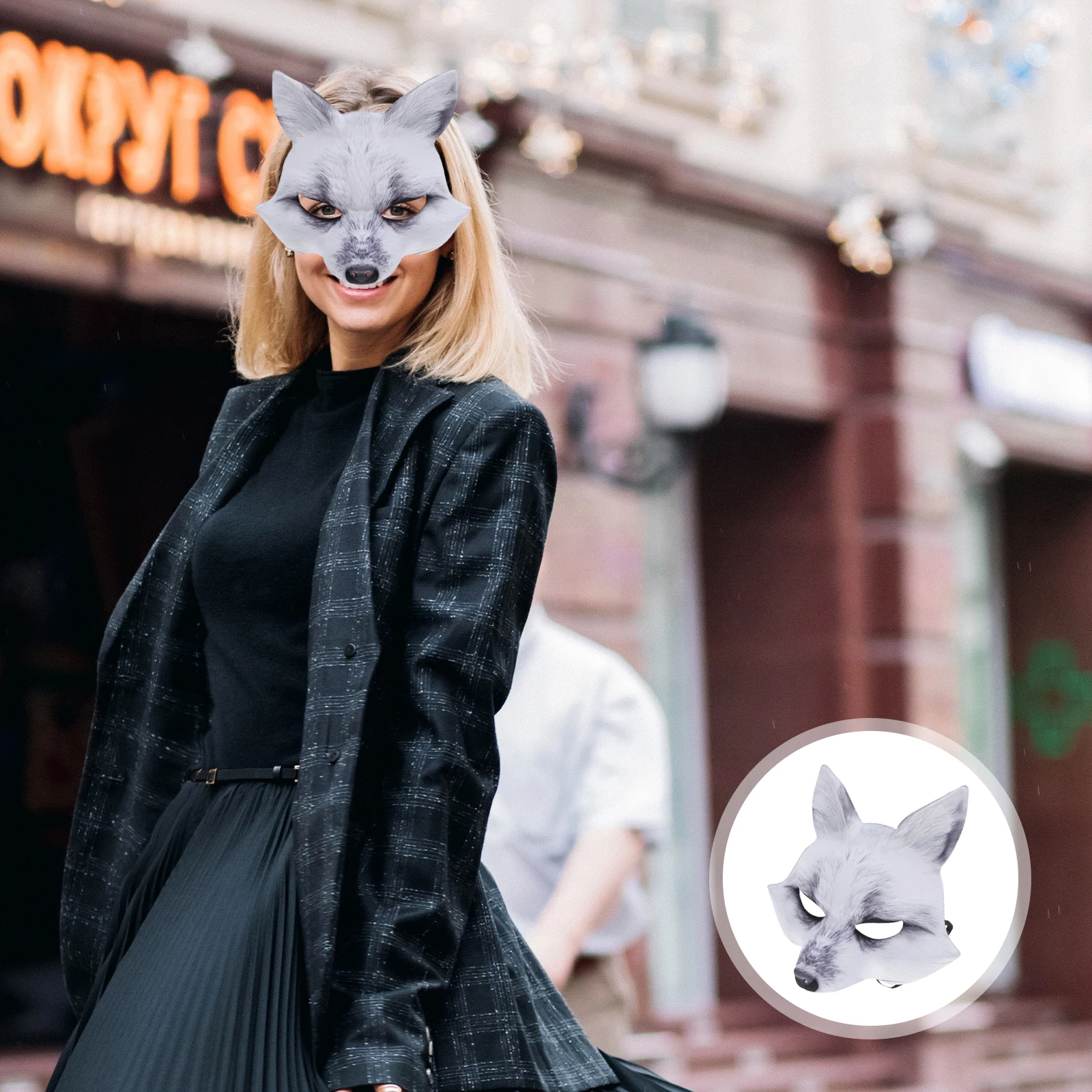 

Fox Mask Animal Halloween DIY Prom Masks Face Masquerade for Adults Half Mother