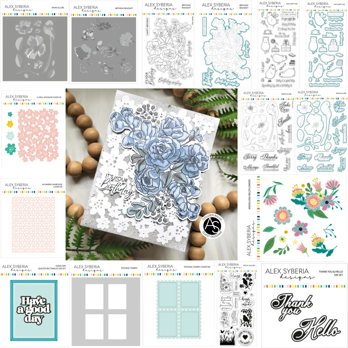 

2024 New Postage Wildflowers Bouquet Stamps Metal Cutting Dies Stencil for DIY Making Gift Card Scrapbook Paper Album Craft