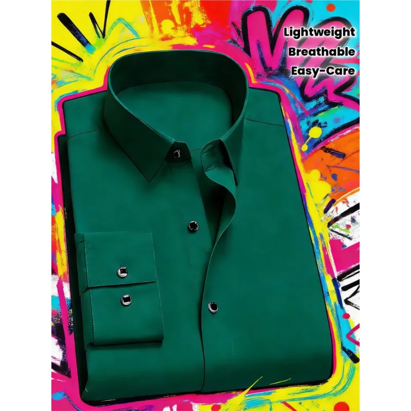 The lightweight summer business casual shirt for men is easy to care for.