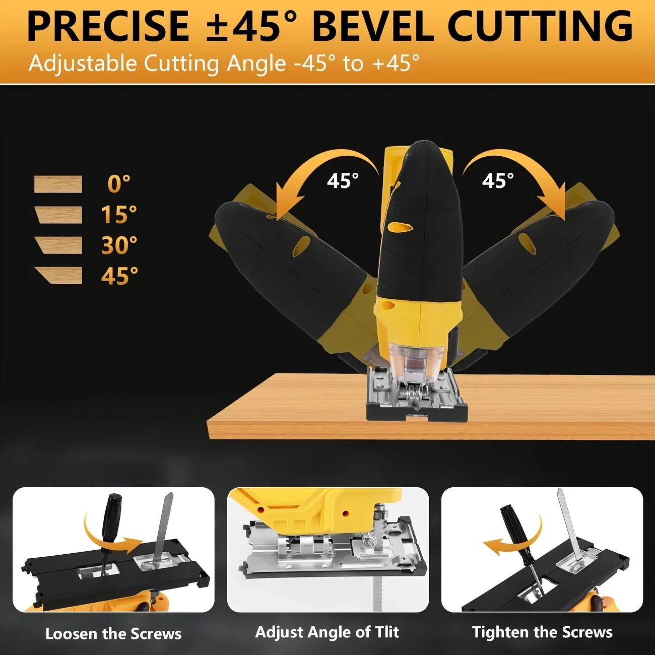 منشار كهربائي لاسلكي، أداة منشار كهربائي متوافقة مع بطارية ديوالت 20 فولت، ضوء عمل LED وزر أمان، 4 شفرات، Bl بدون أدوات #6