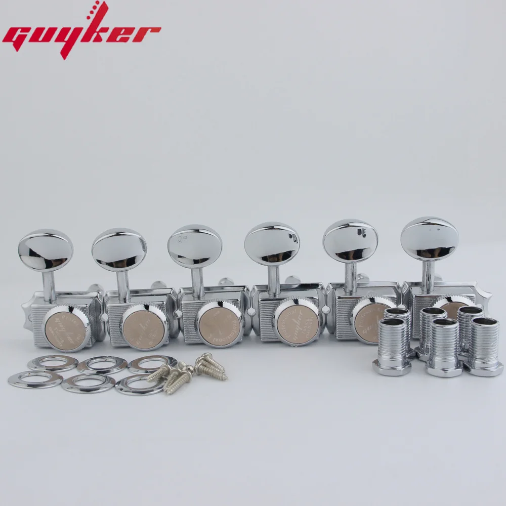 

Vintage Chrome/Nickel Lock String Tuners Nut Style Electric Guitar Machine Heads For ST TL Guitar Tuning Pegs Gear ratio 1:15