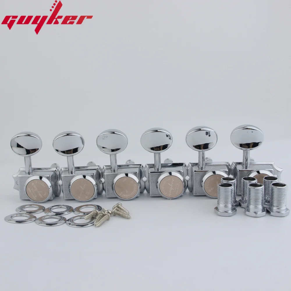 Vintage Chrome/Nickel Lock String Tuners Nut Style Electric Guitar Machine Heads For ST TL Guitar Tuning Pegs Gear ratio 1:15