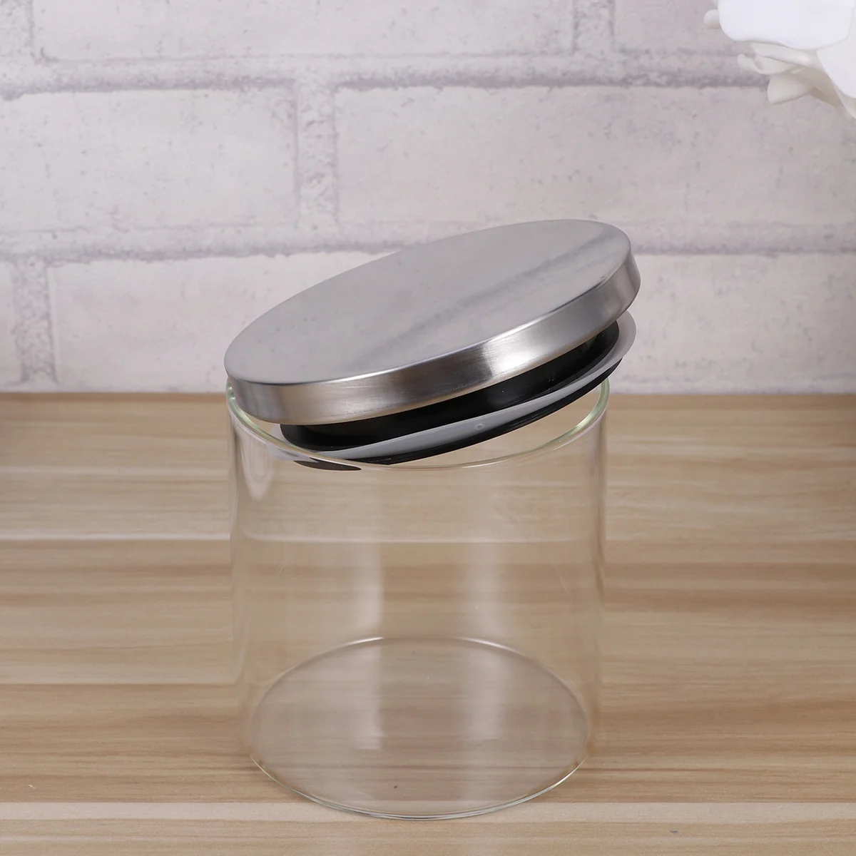 

Glass Sealed Canister Airtight Jar 95x140 Borosilicate Thick Glass Storage Tank Stainless Steel Lid for Tea Coffee Grain Storage