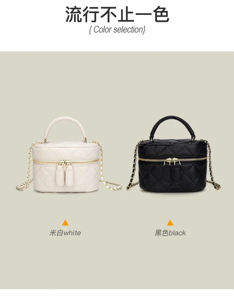 Bolsa de couro PU para mulheres, mini bolsa com cadena e diamante, alta qualidade, moda feminina