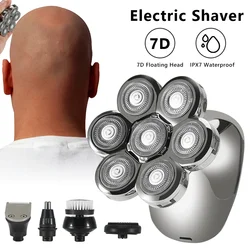 Rasoio elettrico 7D per uomo calvo Kit per la cura degli uomini elettrici di alta qualità Cordless impermeabile LCD Head Shavers ricaricabile