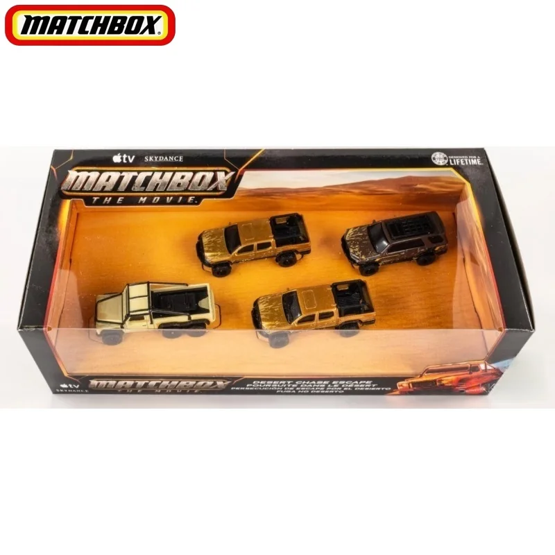 Matchbox Desert Chase Escape Movie Set Model Garage Land Rover 6x6 2016 Toyota Tacoma Toyota 4Runner Alloy Car Toy Gift