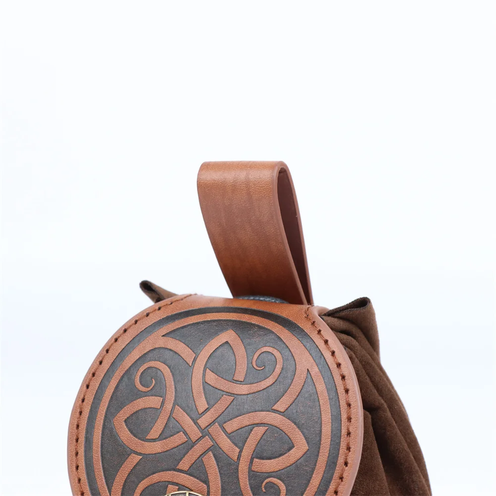 Marsupio stile vichingo cavaliere guerriero medievale in ecopelle, forniture per feste LARP, accento per spettacoli teatrali, portafoglio zero vintage