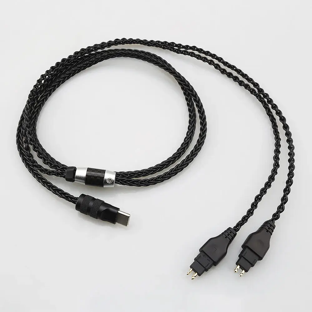 Hifi 8core banhado a prata occ fone de ouvido cabo de atualização TYPE-C usb para hd580 hd600 hd650 hd25 hd660s hd565 hd545 hd535 fone de ouvido