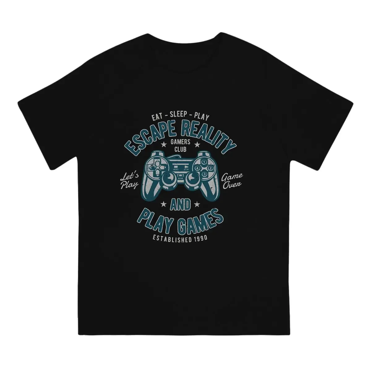 Game Console Men's T Shirt Arcade Old School Game Novelty Tees Short Sleeve Crew Neck T-Shirts Pure Cotton Summer Clothes