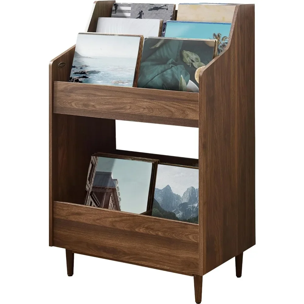 

Walnut Tiered Vinyl Record Storage Shelf by Crosley Furniture