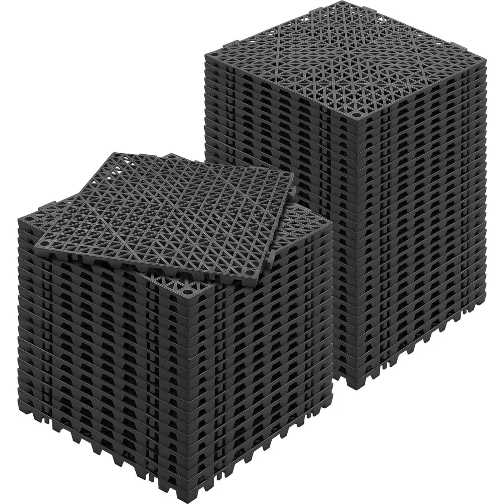 

Tiles Interlocking 50 PCS Black, 12x12x0.5 Inches, Outdoor Floor Tiles, Outdoor Interlocking Tiles Garden Floor Boards