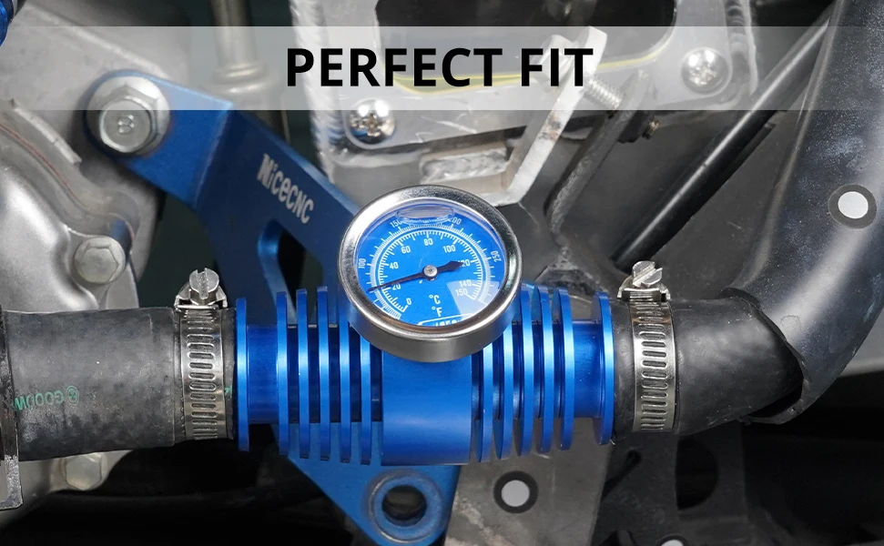 NICECNC Für Yamaha Raptor 700 700R Kühler mit Inline-Temperaturanzeige für Suzuki LTZ400 Honda TRX ATV Zubehör – Detail 13