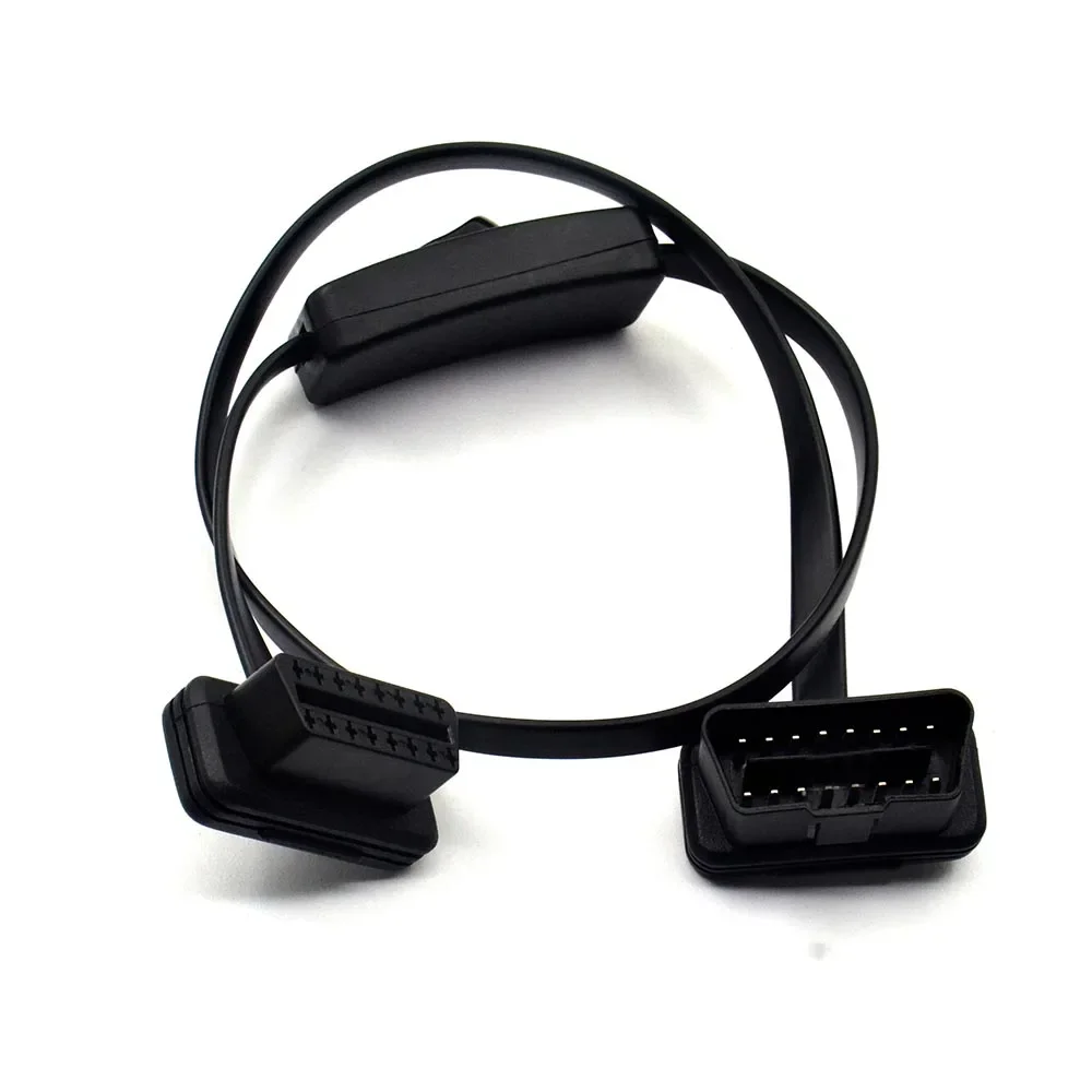 스위치 포함 납작한 얇은 Obd 어댑터, 8 코어 16PIN 플러그, ObD1 OBD2 연장 케이블, 12V 수 16 핀 J-1962 암 16 핀