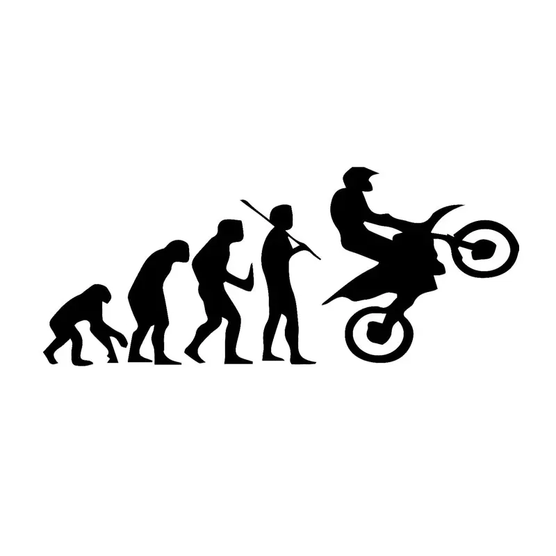 

Motocross Racing Evolution Funny Vinyl Car Styling Stickers Black Silver 16.9cm*7cm