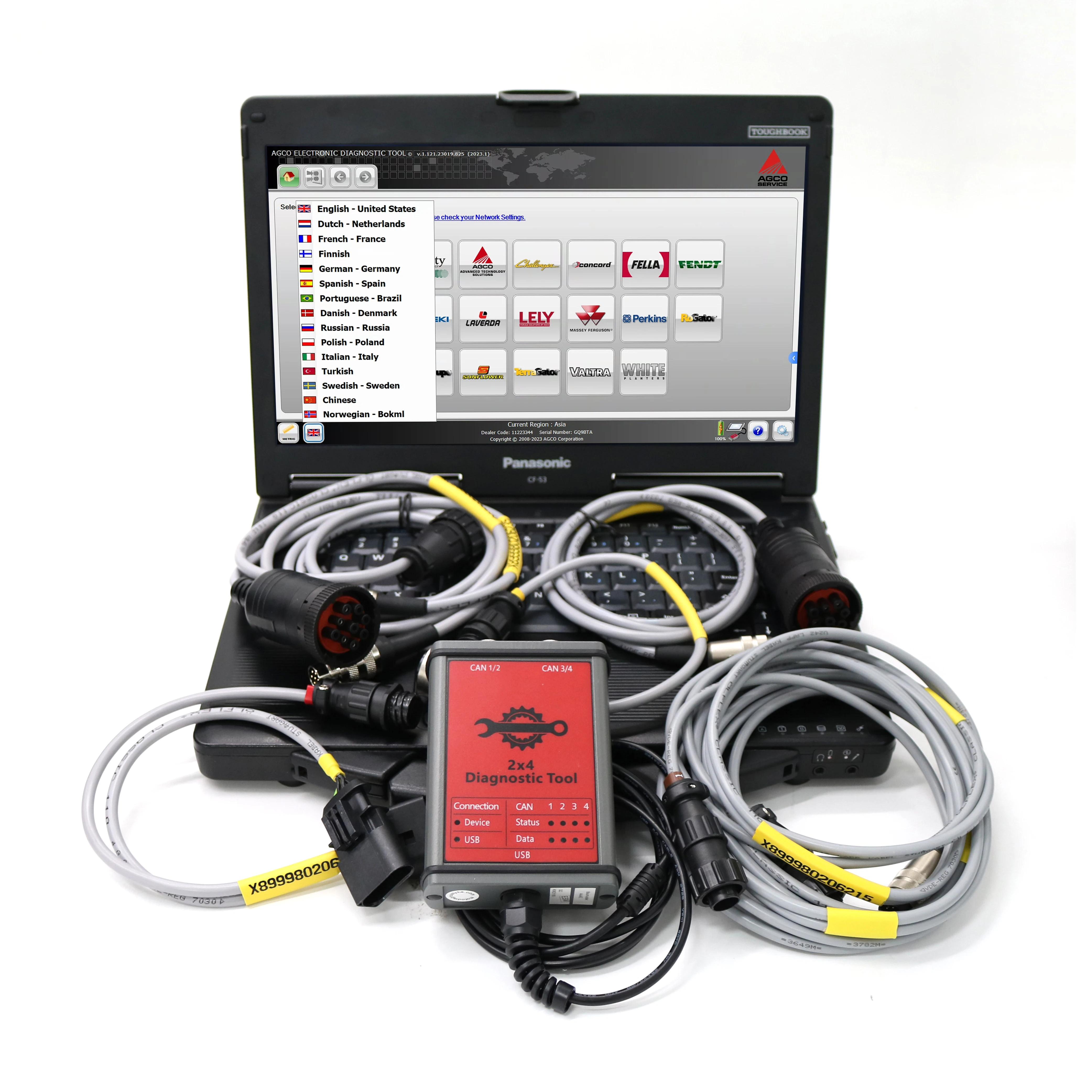 For AGCO Diagnostic Scanner 930203400 CANUSB EDT Massey Ferguson FENDT OEM AGCO Interface Diagnostic Tool With software